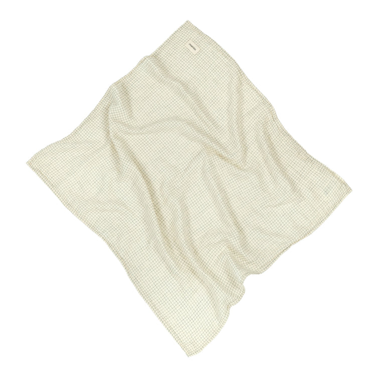 WABI SABI. Birth gift swaddle Blue grid 70x70