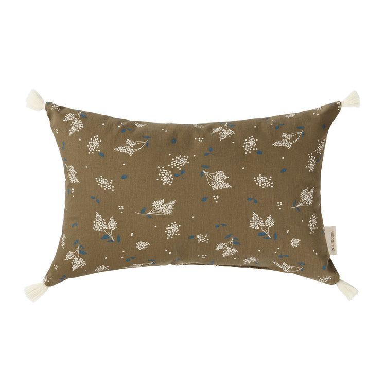 STORIES. Tassels Cushion Brown Lilac 35x20