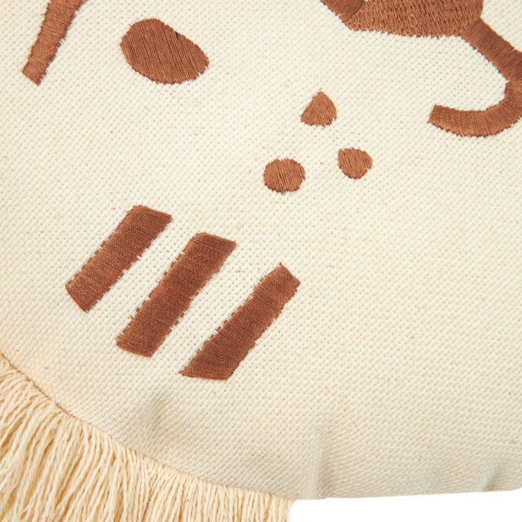 LANDSCAPE. Tiger face embroidery cushon 35x30 Brown/Νatural