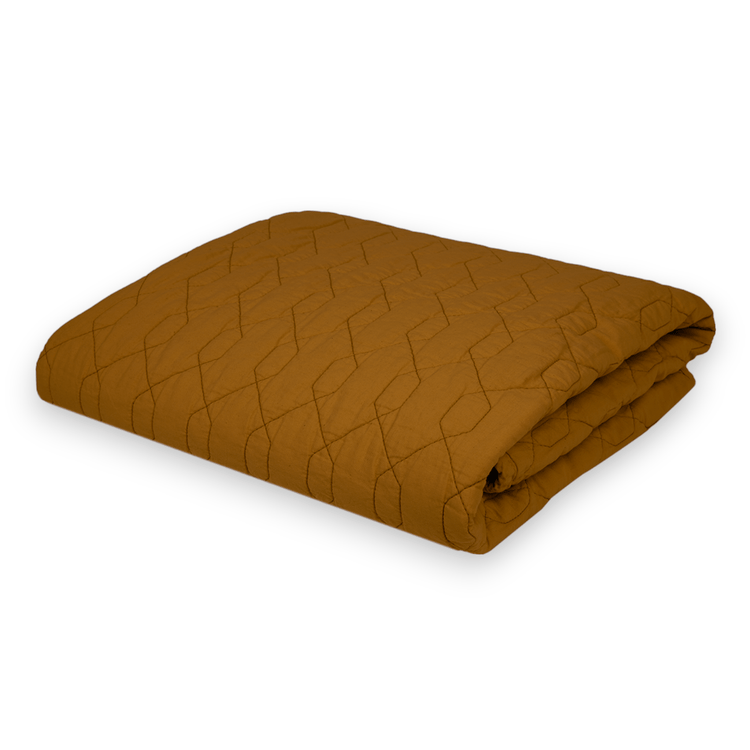 WABI SABI. Quilted blanket 100x135 Golden Brown
