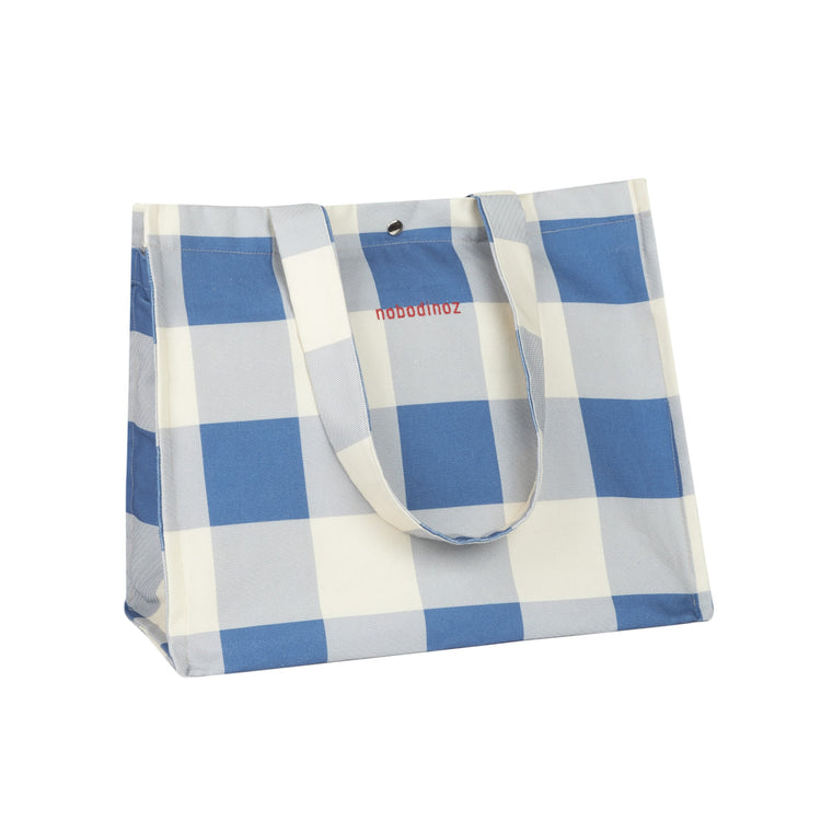PORTOFINO. Τσάντα Tote Blue Checks