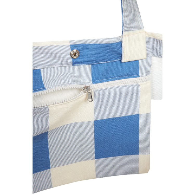 PORTOFINO. Τσάντα Tote Blue Checks