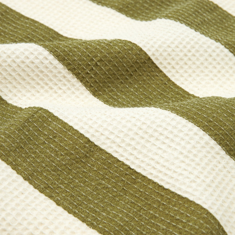 PORTOFINO. Beach towel Portofino Pistachio Stripes Waffle
