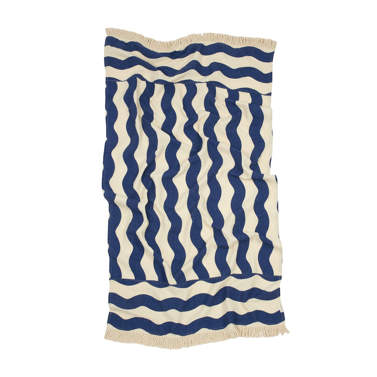 PORTOFINO. Πετσέτα παραλίας Blue Waves Waffle 84 x 150 εκ.