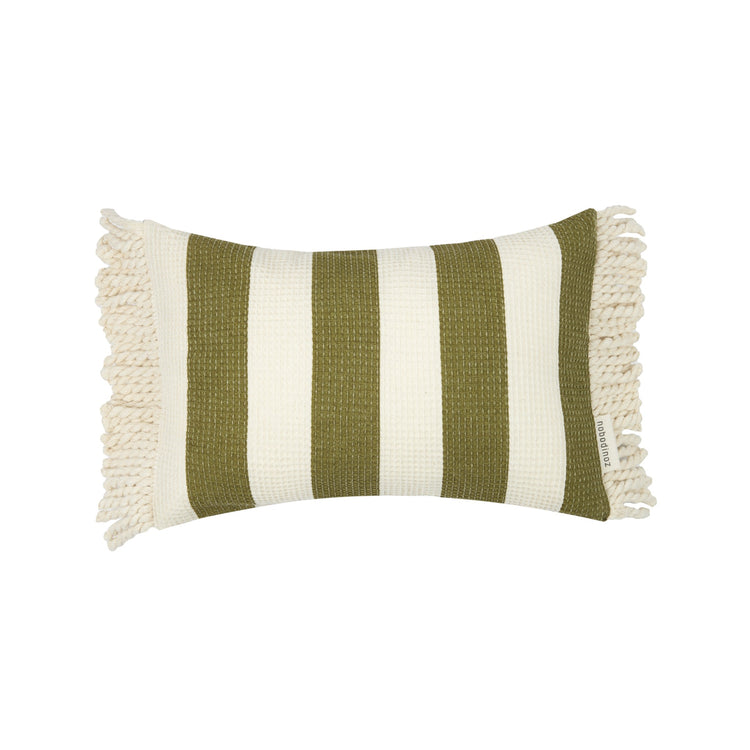 PORTOFINO. Waterproof cushion Portofino Pistachio Stripes Waffle