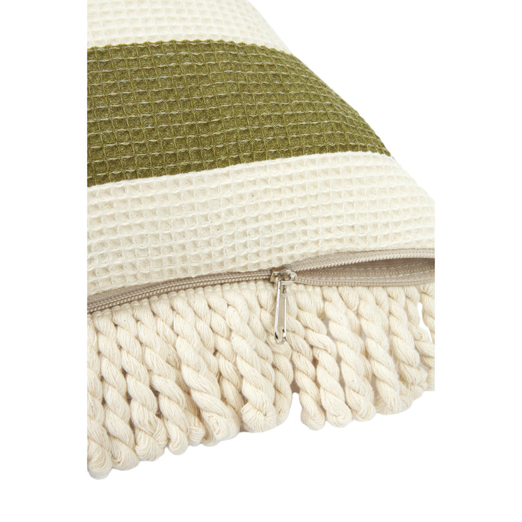 PORTOFINO. Waterproof cushion Portofino Pistachio Stripes Waffle