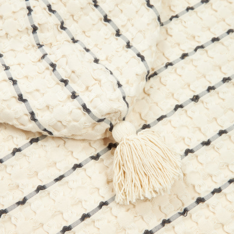 PORTOFINO. Πόντσο παραλίας Black Stripes Large Waffle 1-3 ετών