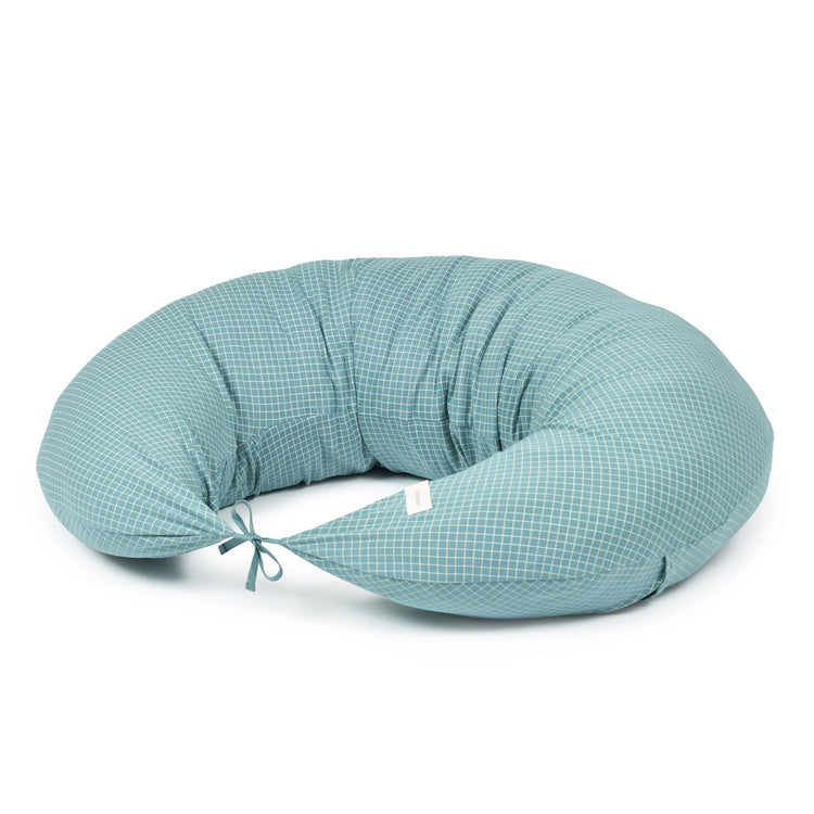 ##STORIES. Maternity pillow Limited edition Teal Cream Grid