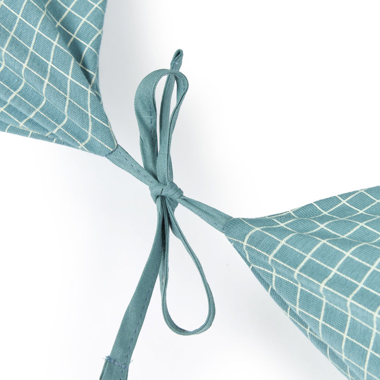 ##STORIES. Maternity pillow Limited edition Teal Cream Grid