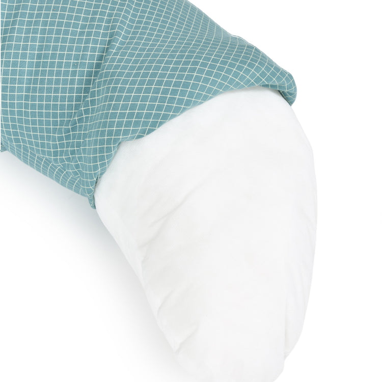 ##STORIES. Maternity pillow Limited edition Teal Cream Grid