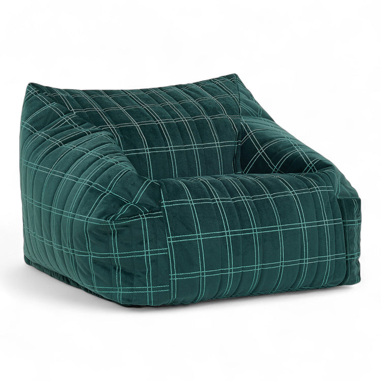 VELVET. Υφασμάτινη πολυθρόνα παιδική Chelsea Green mint windowpane