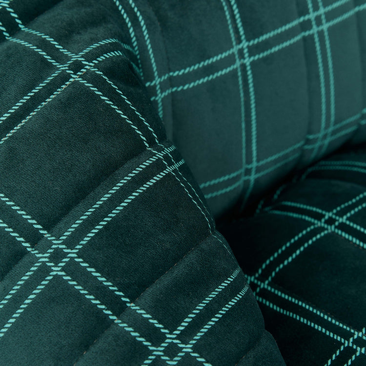 VELVET. Υφασμάτινη πολυθρόνα παιδική Chelsea Green mint windowpane