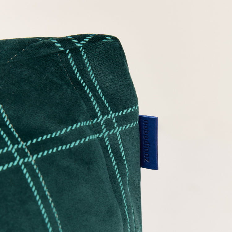 VELVET. Υφασμάτινη πολυθρόνα παιδική Chelsea Green mint windowpane