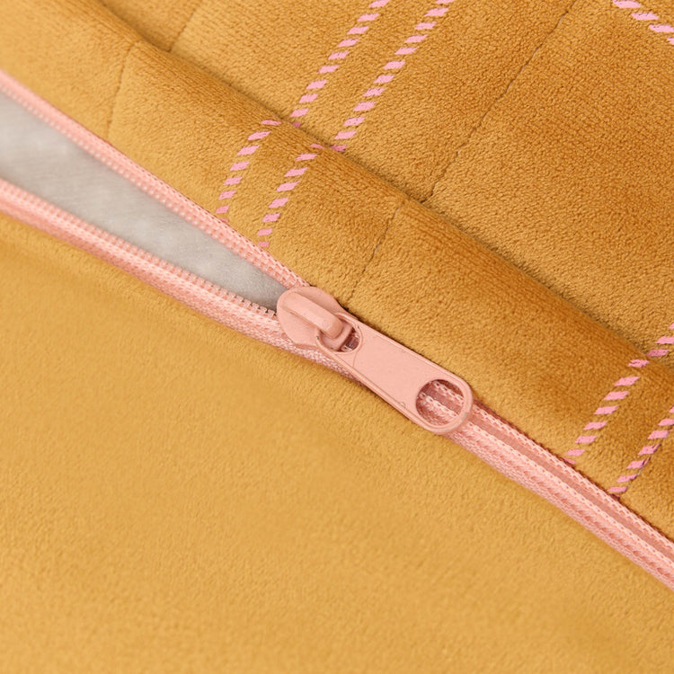 VELVET. Υφασμάτινη πολυθρόνα παιδική Chelsea Ochre pink windowpane