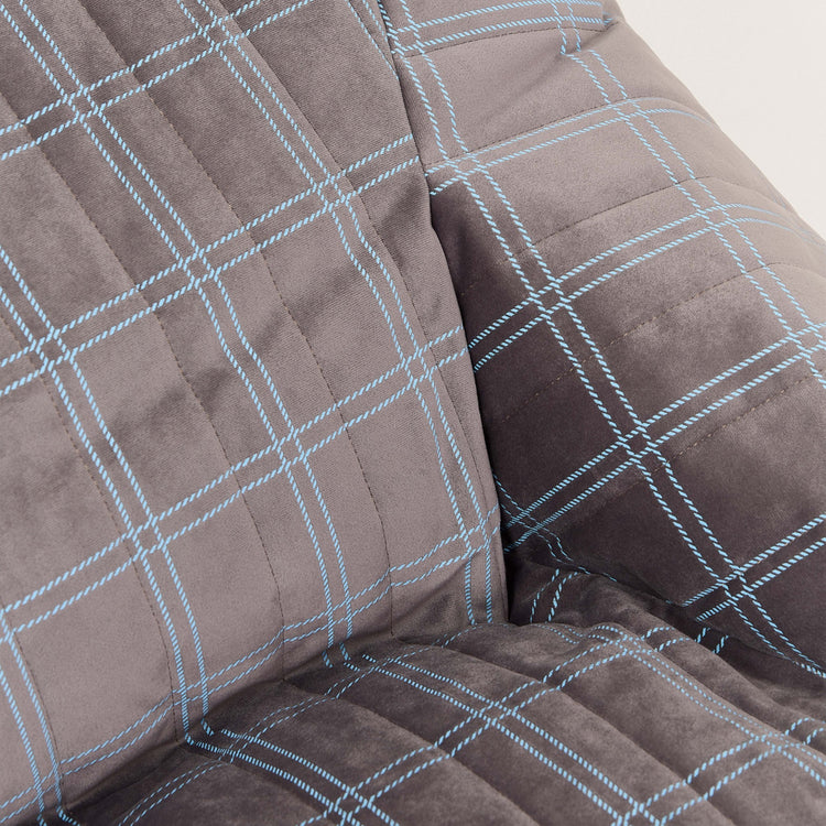 VELVET. Υφασμάτινη πολυθρόνα παιδική Chelsea Grey blue windowpane