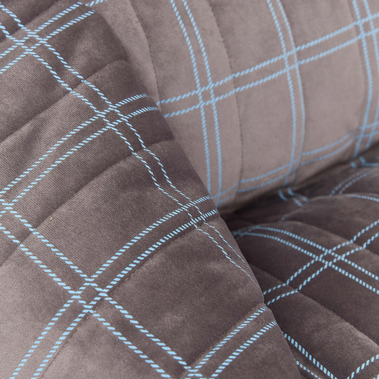 VELVET. Υφασμάτινη πολυθρόνα παιδική Chelsea Grey blue windowpane
