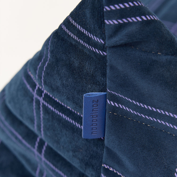 OASIS. Παιδικό πουφ Eco - Velvet Night blue purple windowpane