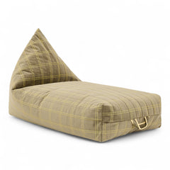 OASIS. Παιδικό πουφ Eco - Velvet Light green lemon windowpane
