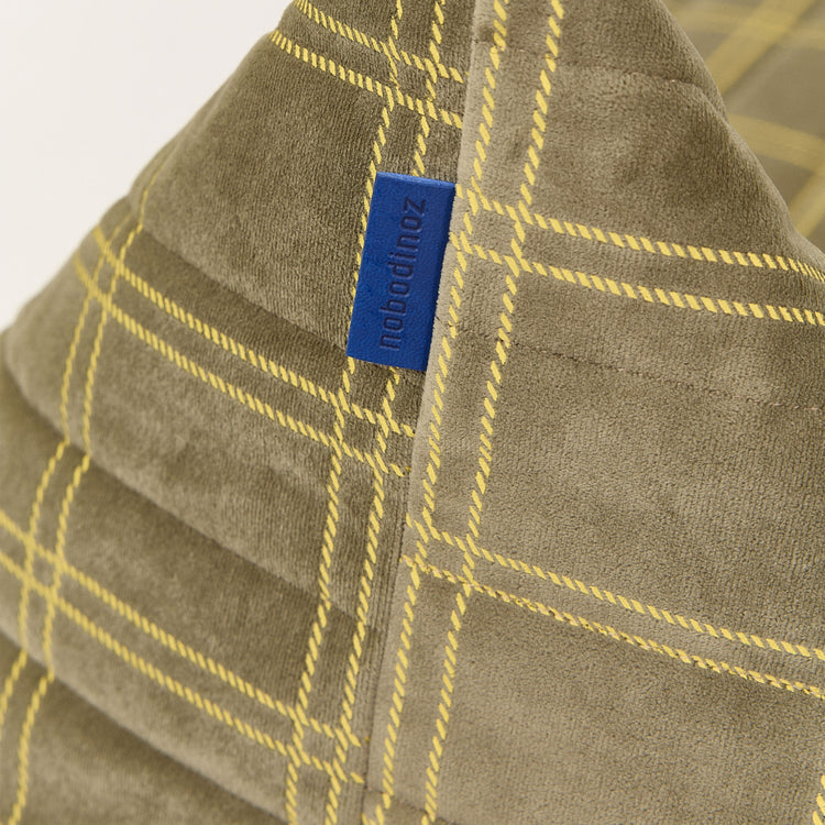 OASIS. Παιδικό πουφ Eco - Velvet Light green lemon windowpane