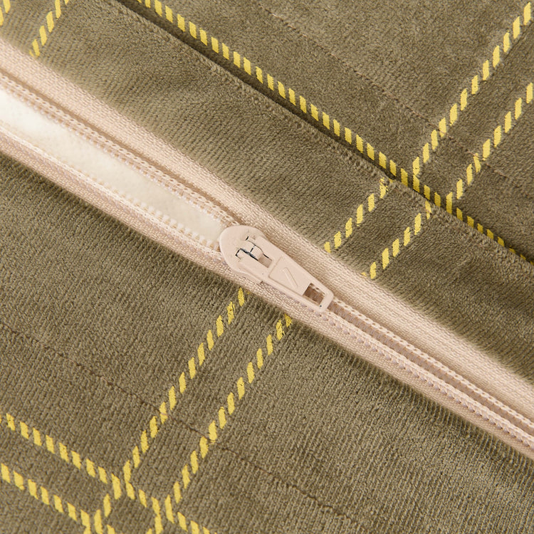 OASIS. Παιδικό πουφ Eco - Velvet Light green lemon windowpane