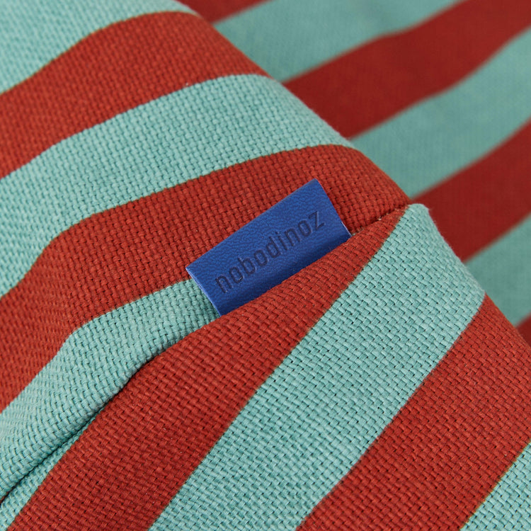 BLISS. Παιδικό πουφ Red Teal Green Stripes
