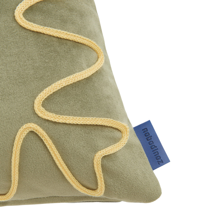 RITA. Μαξιλάρι ορθογώνιο με κέντημα Eco-velvet Light Green 48x30