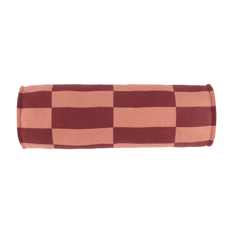 VIBES. Cylinder cushion Maroon Tiles