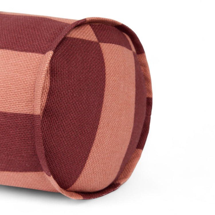 VIBES. Cylinder cushion Maroon Tiles