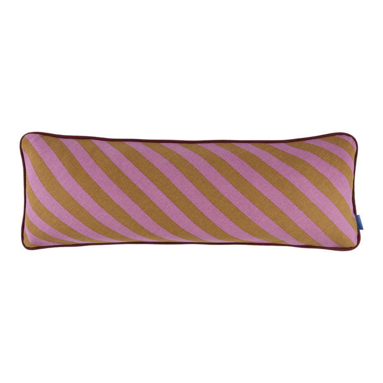 RAY. Rectangular cushion Pink Curry Stripes 70x25