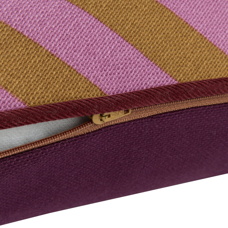 RAY. Rectangular cushion Pink Curry Stripes 70x25
