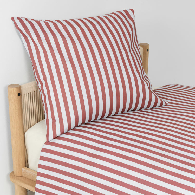 SHELDON. Παπλωματοθήκη για μονό κρεβάτι Maroon Stripes 150x200