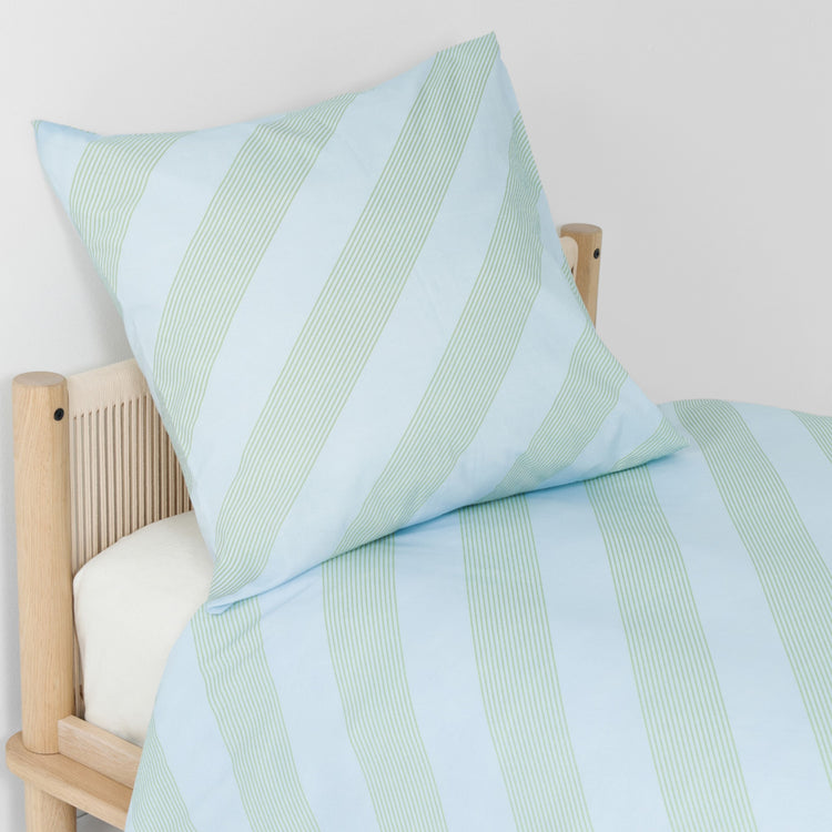 SHELDON. Παπλωματοθήκη για μονό κρεβάτι Green Diagonal Stripes 150x200