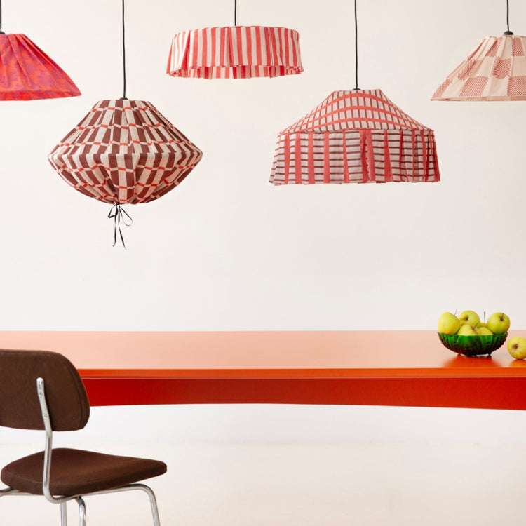 VIBES. Pleated pendant lampshade Ava Red Peonies 50cm