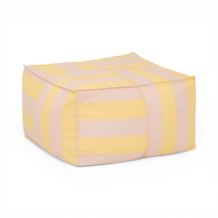 OTTO. Outdoor ottoman beanbag - adult size - Yellow Pink Stripes