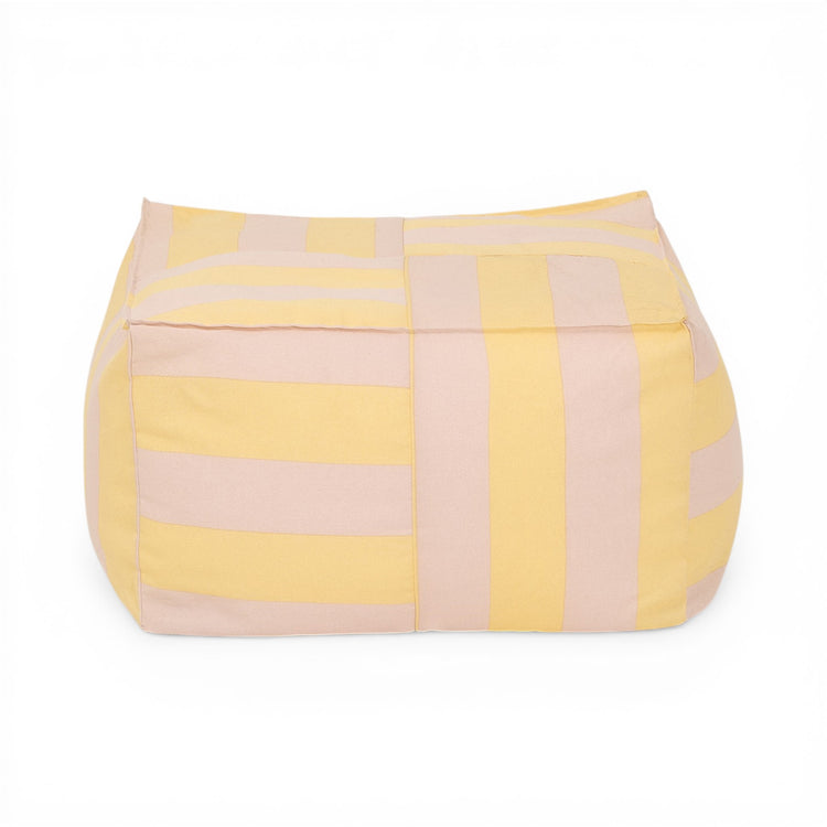OTTO. Outdoor ottoman beanbag - adult size - Yellow Pink Stripes