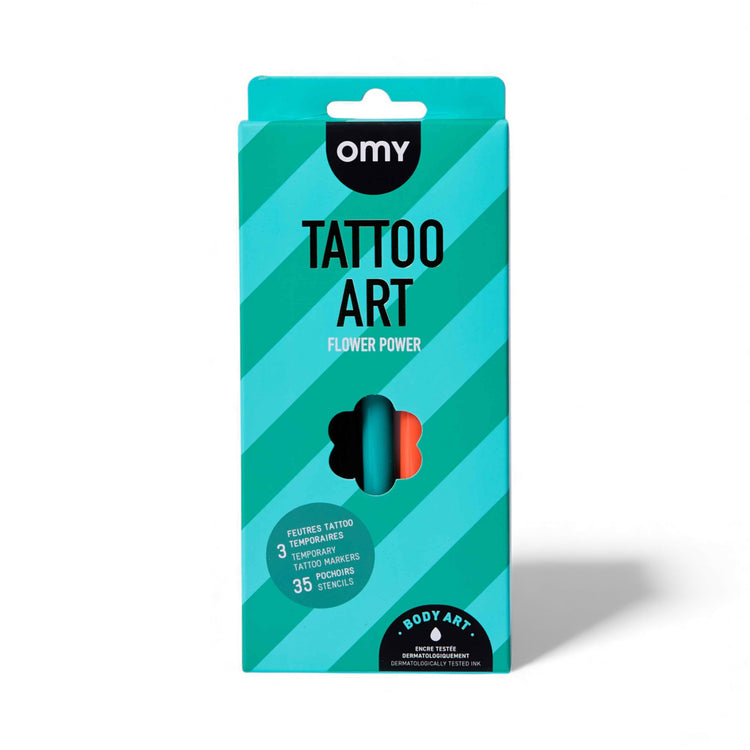 OMY. Σετ ζωγραφικής δέρματος Tattoo Art - Flower Power