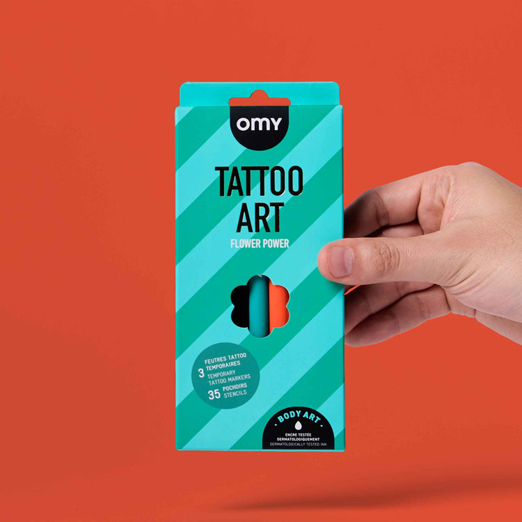 OMY. Σετ ζωγραφικής δέρματος Tattoo Art - Flower Power