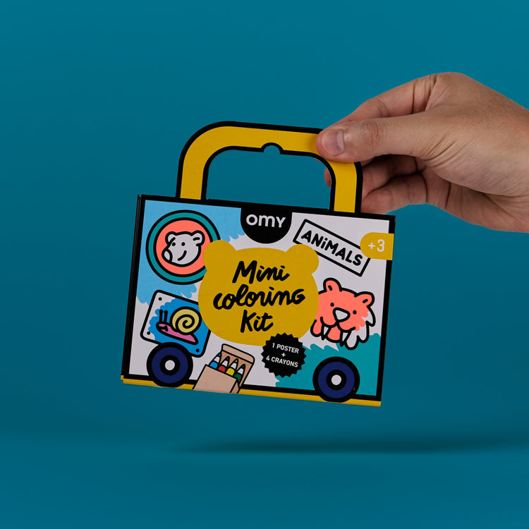 OMY. Pocket Coloring Poster with Pencils Animals