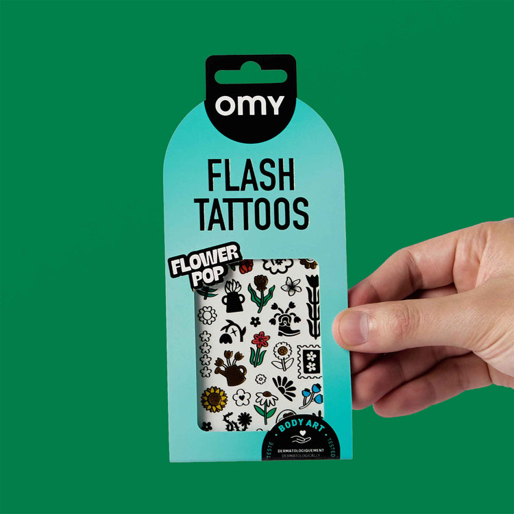 OMY. Αυτοκόλλητα flash tattoos Flower Pop