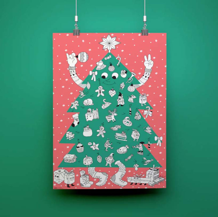 OMY. Giant coloring poster "Christmas Tree"