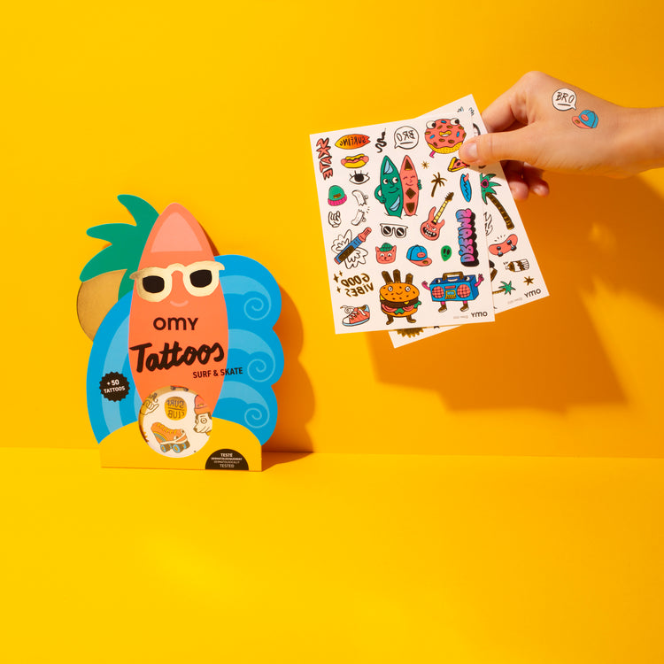 OMY. Αυτοκόλλητα tattoos Surf & Skate