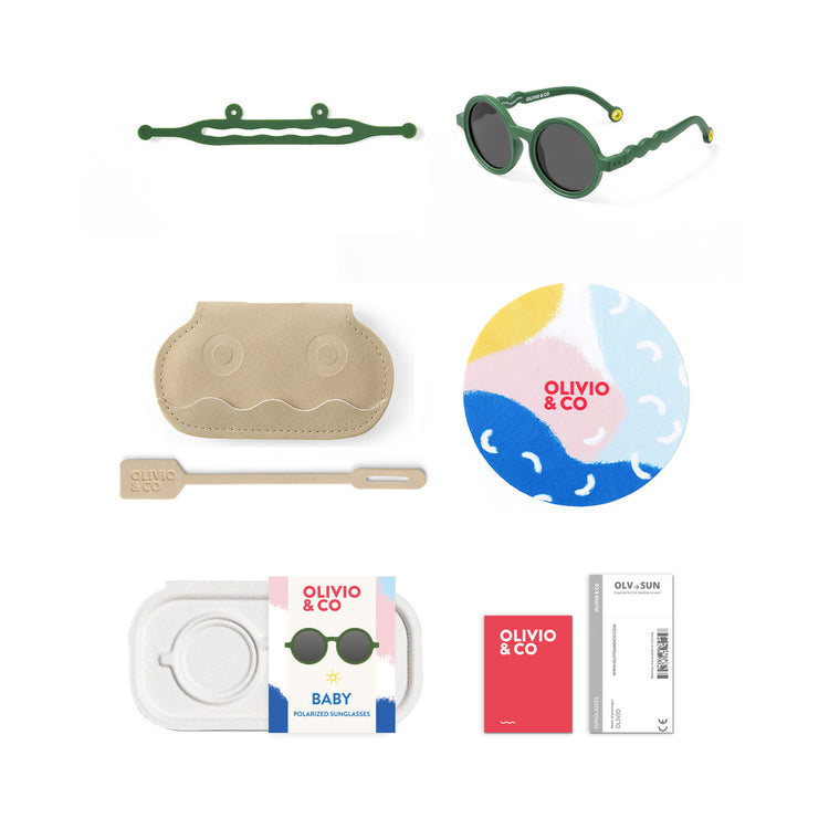 OLIVIO & CO. Baby round sunglasses Classic Olivio-Cactus Green 0-18m