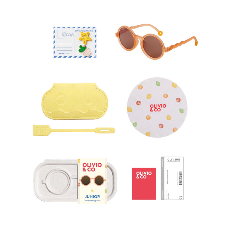 OLIVIO & CO. Junior round sunglasses Citrus Garden-Grapefruit Pink 5-12y