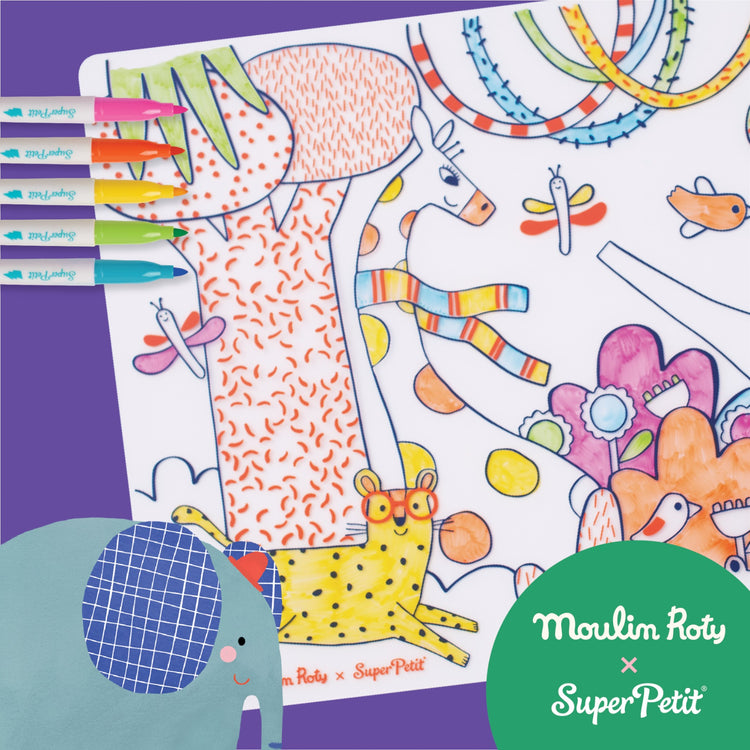 SUPER PETIT & MOULIN ROTY. Colouring placemat Les Toupitis