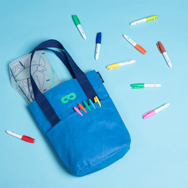 SUPER PETIT. Χάρτινη tote bag - μπλε