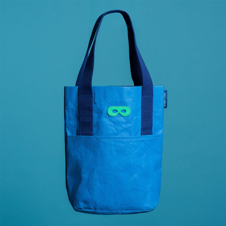 SUPER PETIT. Χάρτινη tote bag - μπλε