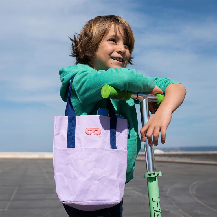 SUPER PETIT. Χάρτινη tote bag - λιλά