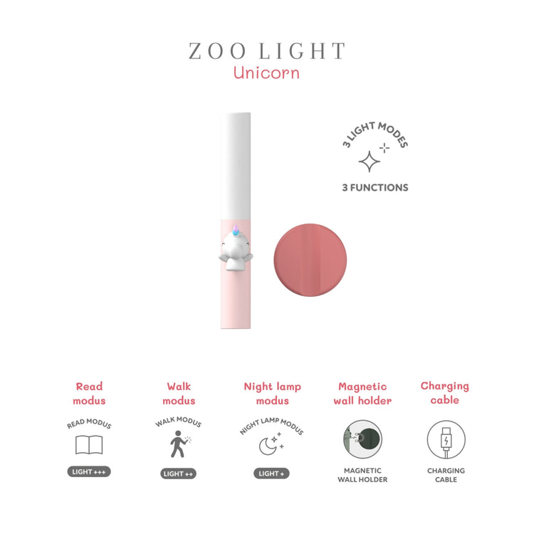 ZOO FAMILY. Φορητό φως νυχτός 3-σε-1 Zoo Light Μονόκερος