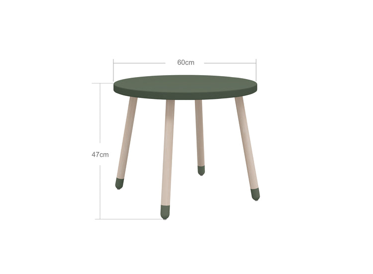 Table DOTS O60x47cm Deep green MDF painted top     Ash legs
