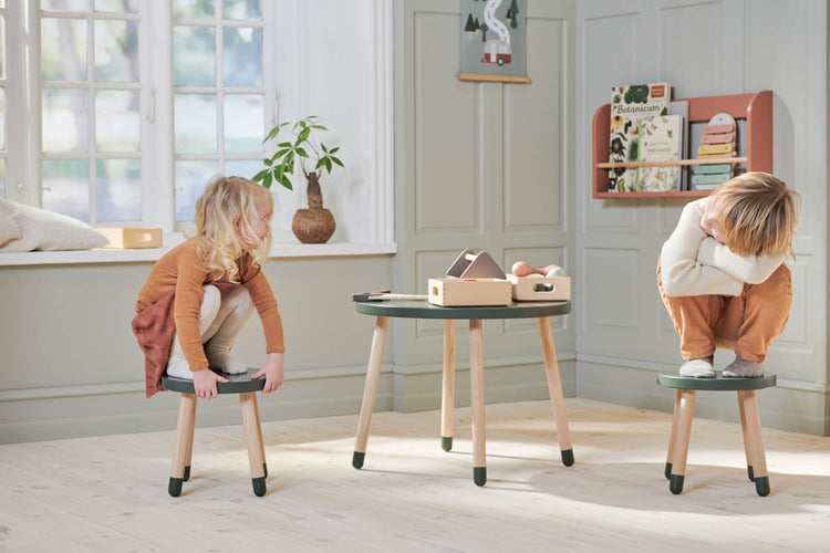 Table DOTS O60x47cm Deep green MDF painted top     Ash legs